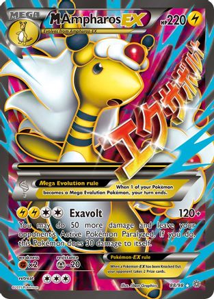 M Ampharos EX (88 Full Art)/98 - XY Ancient Origins Holofoil