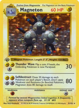 Magneton - Base Set Shadowless Unlimited Holofoil