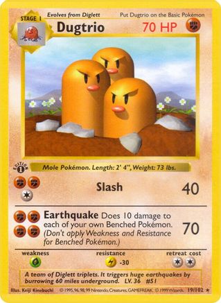 Dugtrio - Base Set Shadowless Unlimited