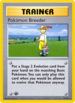 Pokemon Breeder - Base Set Shadowless 1st Edition