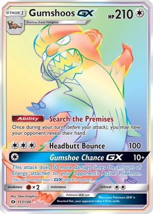 Gumshoos GX (Secret)/149 - SM Base Set Holofoil