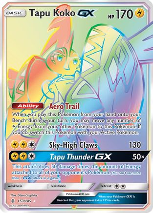 Tapu Koko GX (Secret)/145 - SM Guardians Rising Holofoil