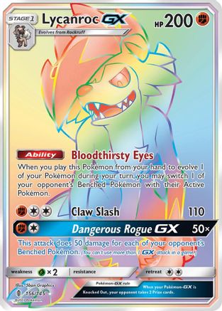 Lycanroc GX (Secret)/145 - SM Guardians Rising Holofoil
