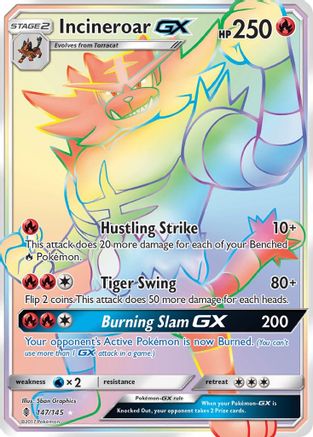 Incineroar GX (Secret)/145 - SM Guardians Rising Holofoil