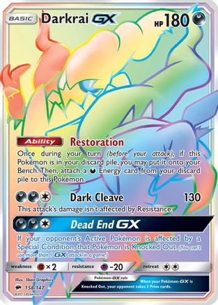 Darkrai GX (Secret)/147 - SM Burning Shadows Holofoil