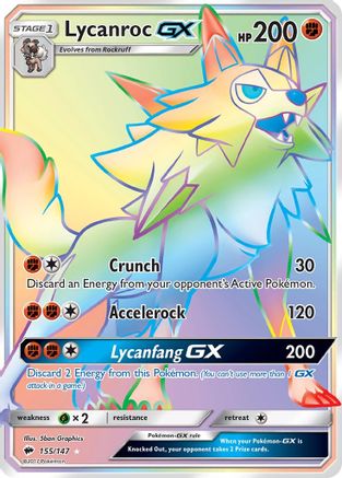 Lycanroc GX (Secret)/147 - SM Burning Shadows Holofoil