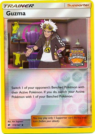 Guzma - 115/147 (Regional Championships) - League & Championship Cards Reverse Holofoil