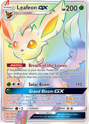 Leafeon GX (Secret Rare)/156 - SM Ultra Prism Holofoil