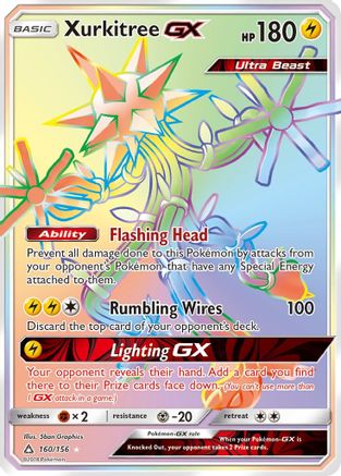 Xurkitree GX (Secret Rare)/156 - SM Ultra Prism Holofoil