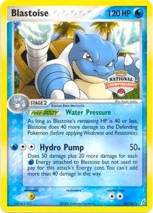 Blastoise - 14/100 (National Championships) - League & Championship Cards