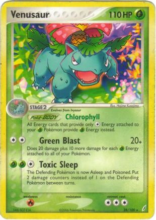 Venusaur - 28/100 (EX Crystal Guardians) - Deck Exclusives Holofoil