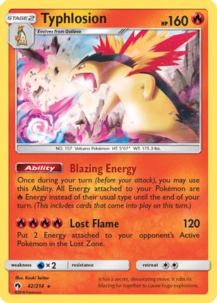 Typhlosion 42/214 - SM Lost Thunder Reverse Holofoil