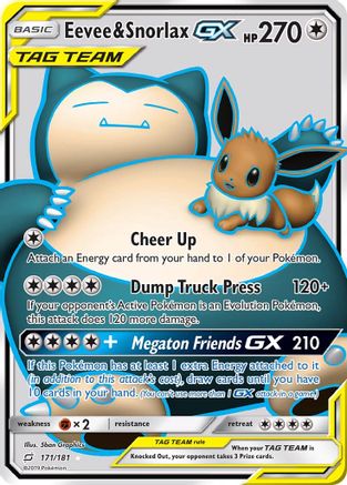 Eevee & Snorlax GX (Full Art)/181 - SM Team Up Holofoil