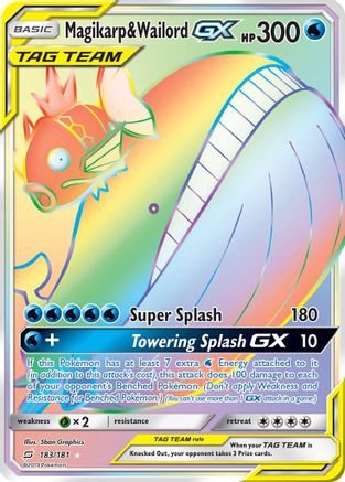 Magikarp & Wailord GX (Secret)/181 - SM Team Up Holofoil