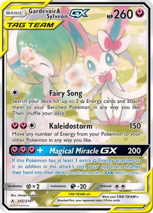 Gardevoir & Sylveon GX (205) (Alternate Full Art)/214 - SM Unbroken Bonds Holofoil