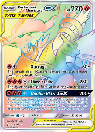 Reshiram & Charizard GX (Secret)/214 - SM Unbroken Bonds Holofoil