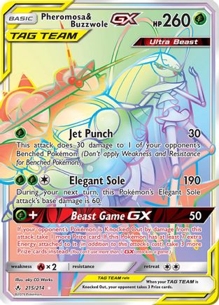 Pheromosa & Buzzwole GX (Secret)/214 - SM Unbroken Bonds Holofoil