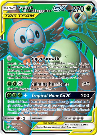 Rowlet & Alolan Exeggutor GX (Full Art)/236 - SM Unified Minds Holofoil