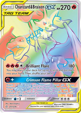 Charizard & Braixen GX (Secret)/236 - SM Cosmic Eclipse Holofoil
