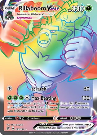 Rillaboom VMAX (Secret)/192 - SWSH02 Rebel Clash Holofoil