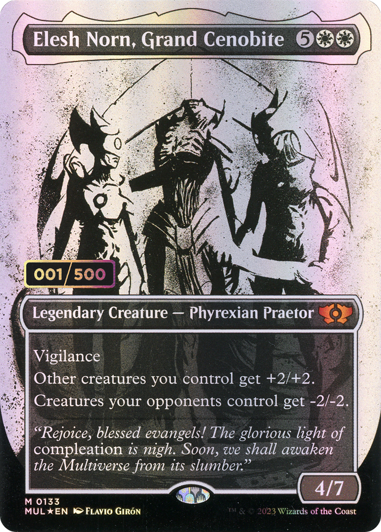 Elesh Norn, Grand Cenobite (Serial Numbered) (MUL-133) - Multiverse Legends: (Showcase) (Borderless) Foil