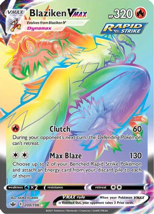 Blaziken VMAX (Secret)/198 - SWSH06 Chilling Reign Holofoil