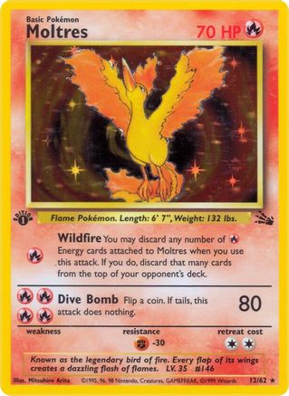 Moltres (12) 12/62 - Fossil Unlimited Holofoil