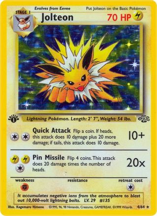 Jolteon (4) 4/64 - Jungle Unlimited Holofoil