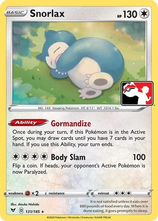 Snorlax - 131/185 - Prize Pack Series Cards