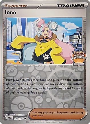 Iono - 185/193 (Regional Championships) - League & Championship Cards Reverse Holofoil