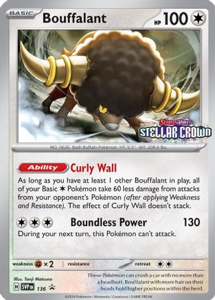 Bouffalant - 136 136 - SV Scarlet & Violet Promo Cards Holofoil