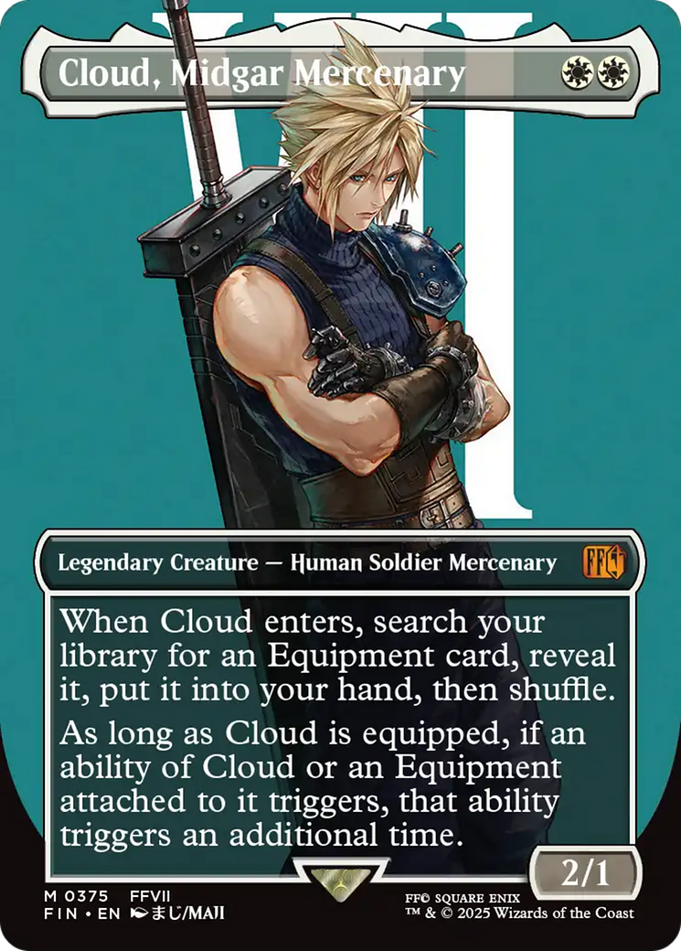 Cloud, Midgar Mercenary (Borderless) (FIN-375) - FINAL FANTASY (Borderless) Foil