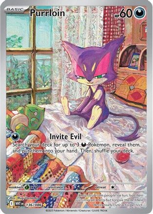 Purrloin - 136/086 136 - SV White Flare Holofoil