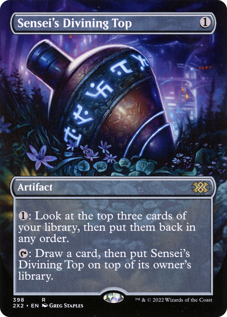 Sensei's Divining Top (Borderless) (2X2-398) - Double Masters 2022 (Borderless)