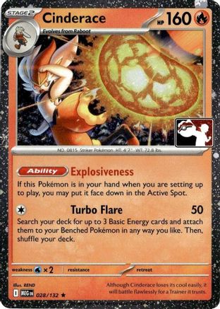 Cinderace - 028/132 (Cosmos Holo) 28 - Prize Pack Series Cards Holofoil