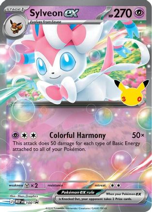 Sylveon ex - 100 (30th Celebration) 100 - ME Mega Evolution Promo Holofoil