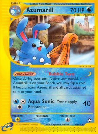 Azumarill/147 - Aquapolis Reverse Holofoil