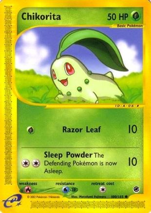 Chikorita (100)/165 - Expedition Reverse Holofoil