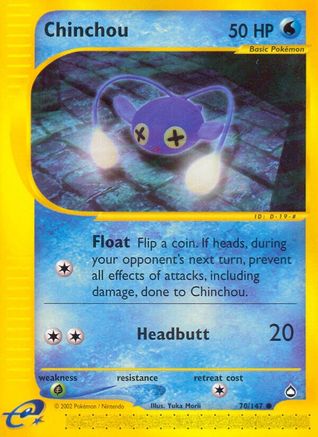Chinchou (70)/147 - Aquapolis Reverse Holofoil