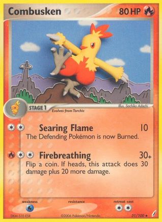 Combusken - 031/100/100 - Crystal Guardians Reverse Holofoil