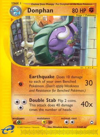 Donphan/147 - Aquapolis Reverse Holofoil