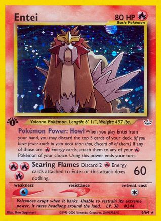 Entei (6)/64 - Neo Revelation Unlimited Holofoil