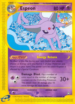 Espeon/147 - Aquapolis Reverse Holofoil