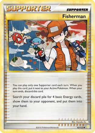 Fisherman 92/123 - HeartGold SoulSilver Reverse Holofoil