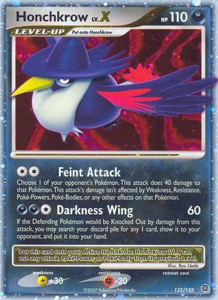 Honchkrow LV.X/132 - Secret Wonders Holofoil
