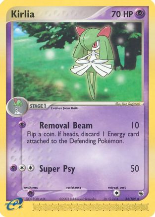 Kirlia - 34/109/109 - Ruby and Sapphire Reverse Holofoil