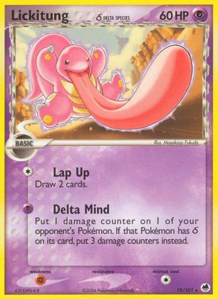 Lickitung (Delta Species) 19/101 - Dragon Frontiers Reverse Holofoil
