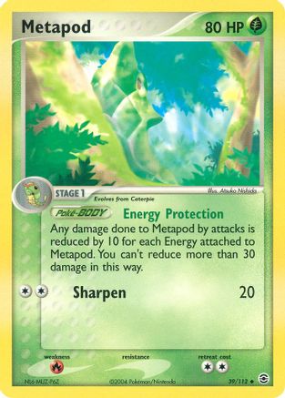 Metapod/112 - FireRed & LeafGreen Reverse Holofoil