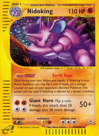 Nidoking (H18)/147 - Aquapolis Holofoil