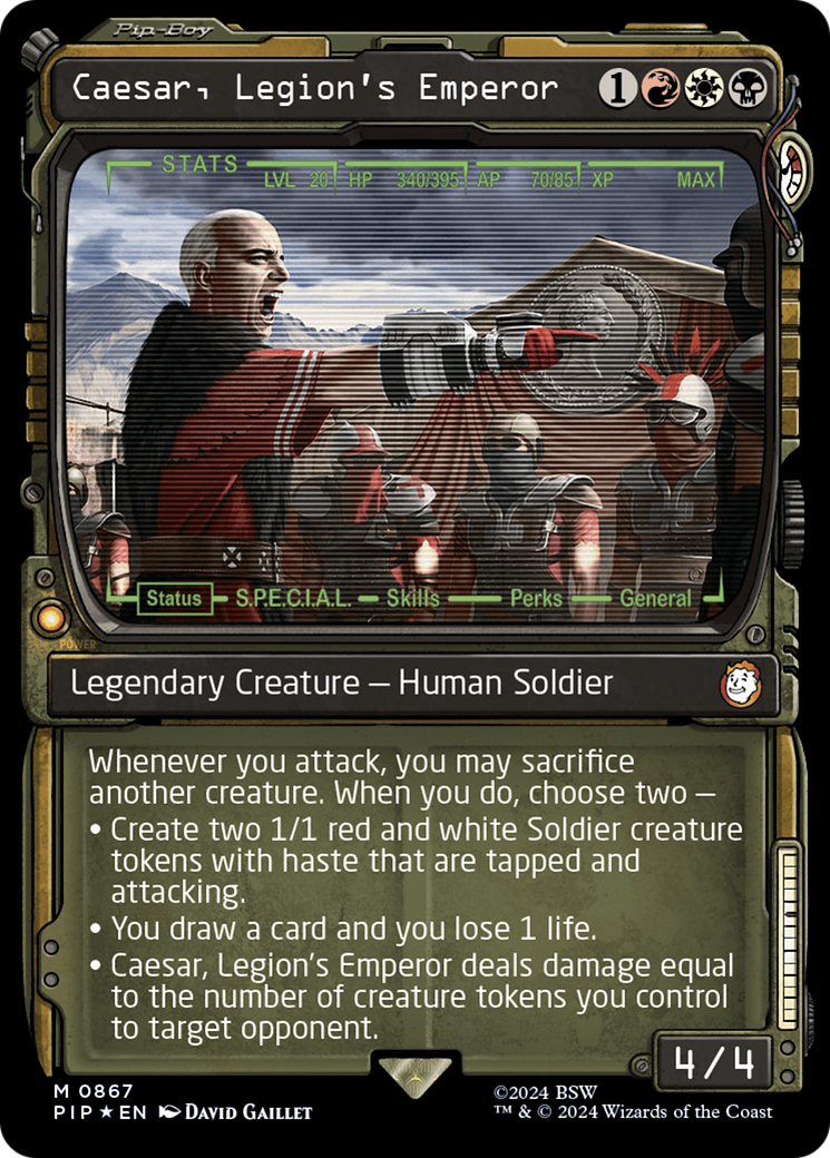 Caesar, Legion's Emperor (Showcase) (Surge Foil) (PIP-867) - Fallout: (Showcase) Foil